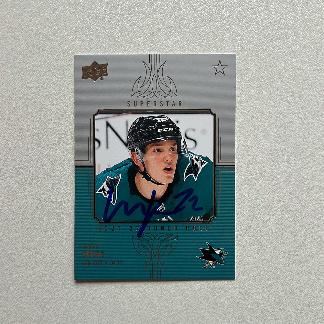 2021-22 UD Superstar HR-69 WILLIAM EKLUND Autographed Rookie Card