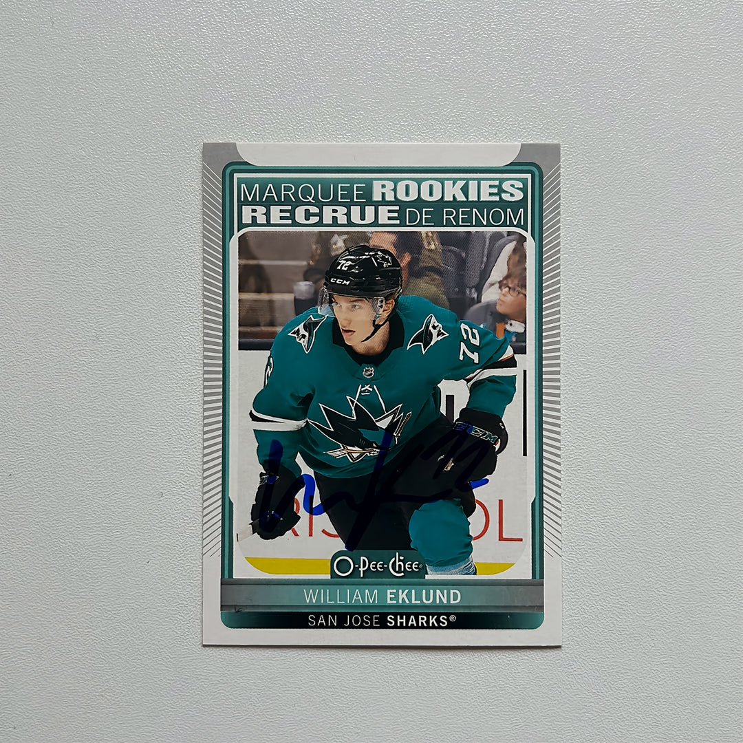 2021-22 OPC Marquee #611 WILLIAM EKLUND Autographed Rookie Card