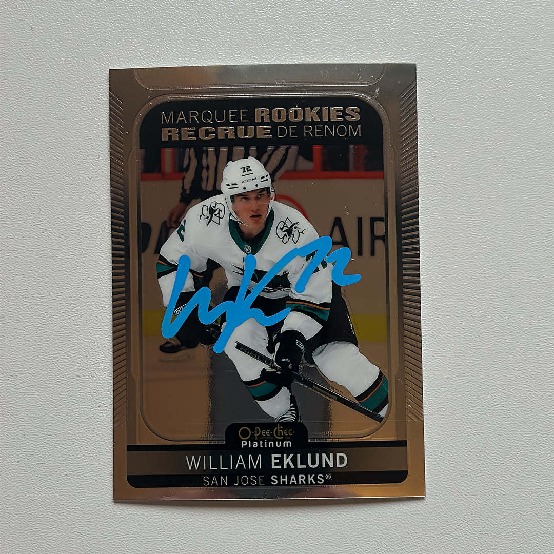 2021-22 OPC Platinum Marquee #298 WILLIAM EKLUND Autographed Rookie Card