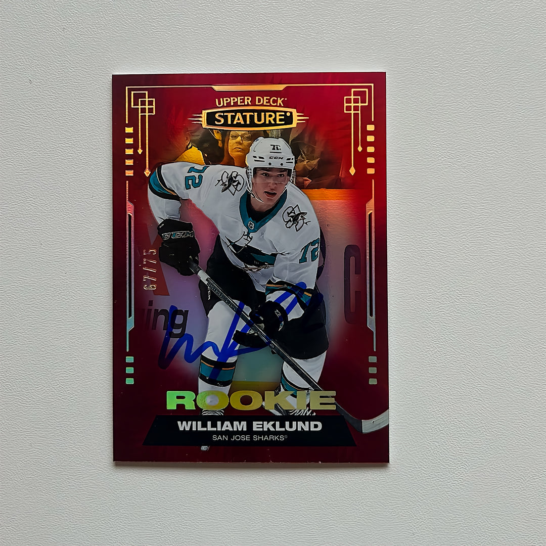 2021-22 Upper Deck Stature Red #175 WILLIAM EKLUND Autographed Rookie Card - #/75