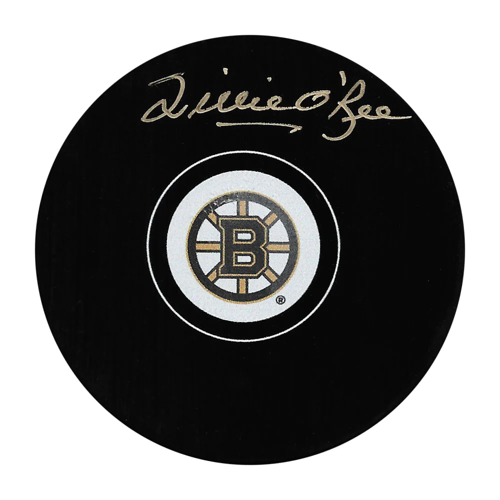 Willie O'Ree Autographed Boston Bruins Hockey Puck