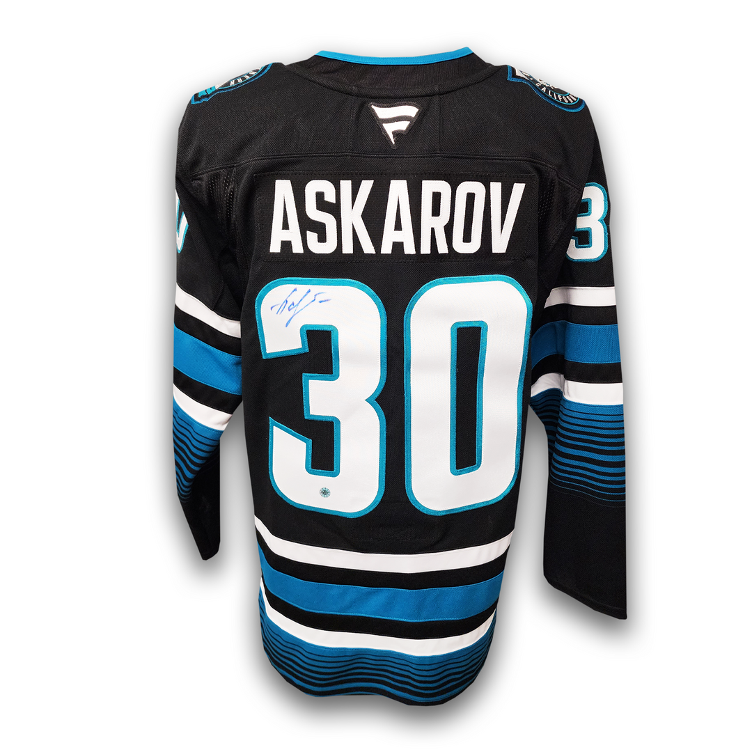 Yaroslav Askarov Autographed San Jose Sharks Alternate Fanatics Premium Jersey