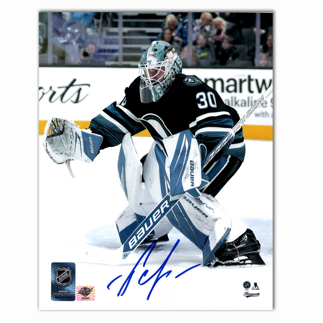 Yaroslav Askarov Autographed San Jose Sharks Alternate 8x10 Photo