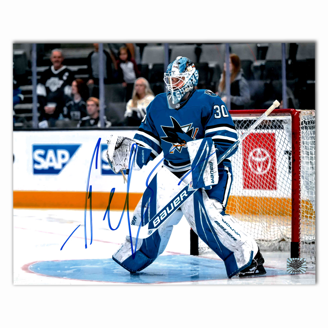 Yaroslav Askarov Autographed San Jose Sharks Home 8x10 Horizontal Photo