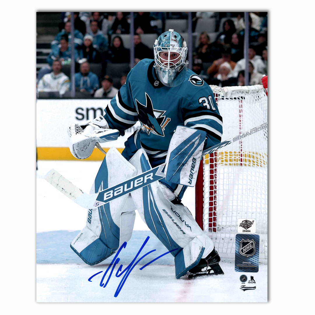 Yaroslav Askarov Autographed San Jose Sharks Home 8x10 Photo
