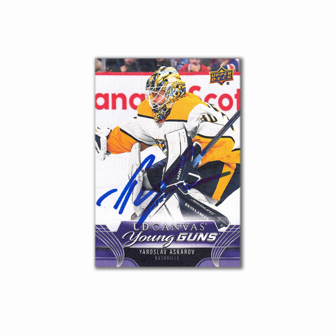 2023-24 UD Young Guns Canvas #C111 YAROSLAV ASKAROV Autographed Rookie Card