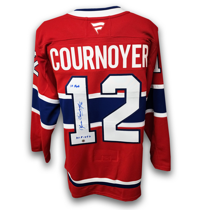 Yyan Cournoyer Autographed Montreal Canadiens Home Fanatics Premium Jersey Inscribed