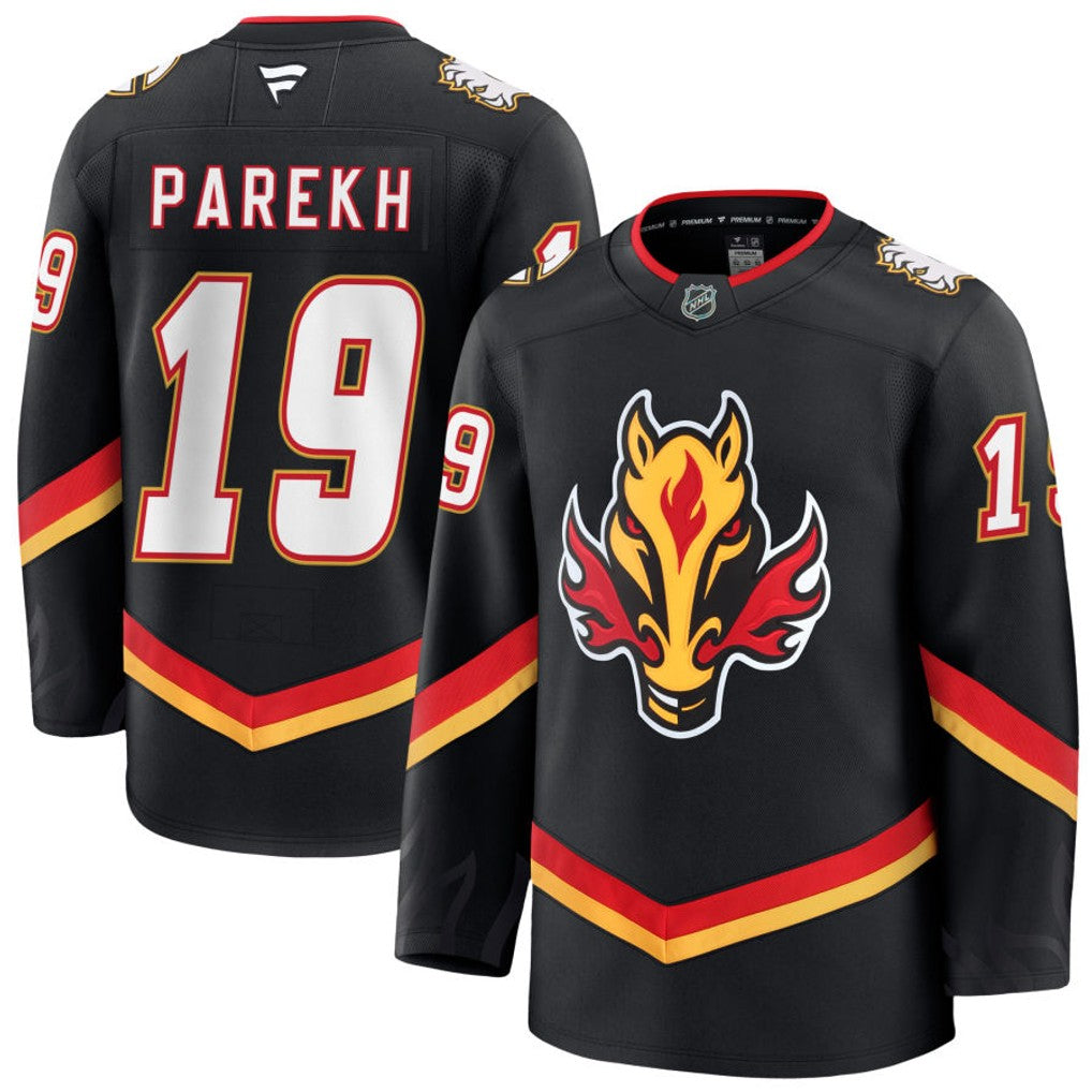 Pre-Order - Zayne Parekh Autographed Calgary Flames Alternate Fanatics Premium Jersey