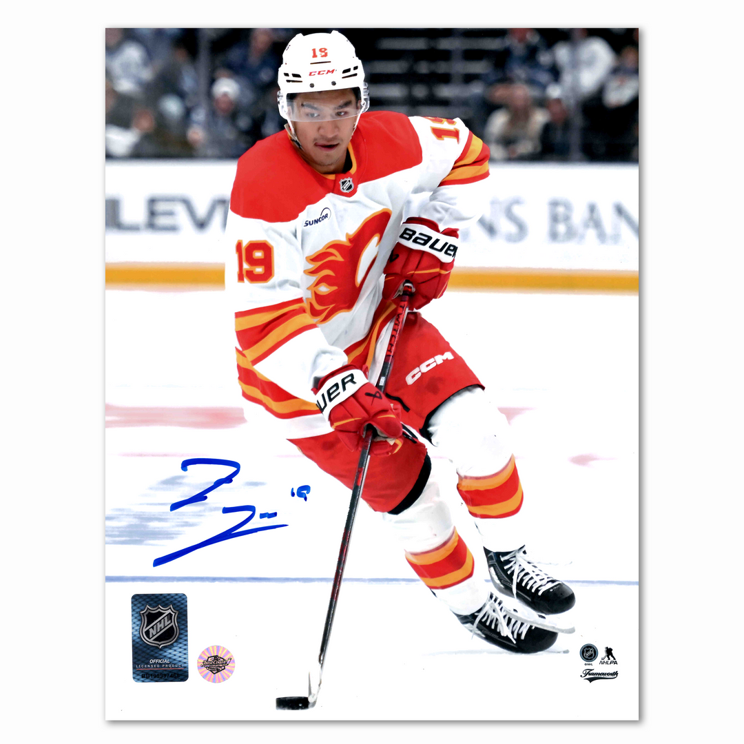 Zayne Parekh Autographed Calgary Flames Away 8x10 Photo