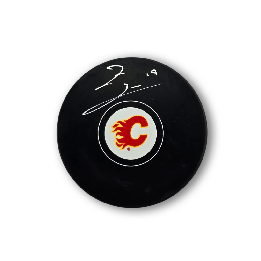 Zayne Parekh Autographed Calgary Flames Hockey Puck