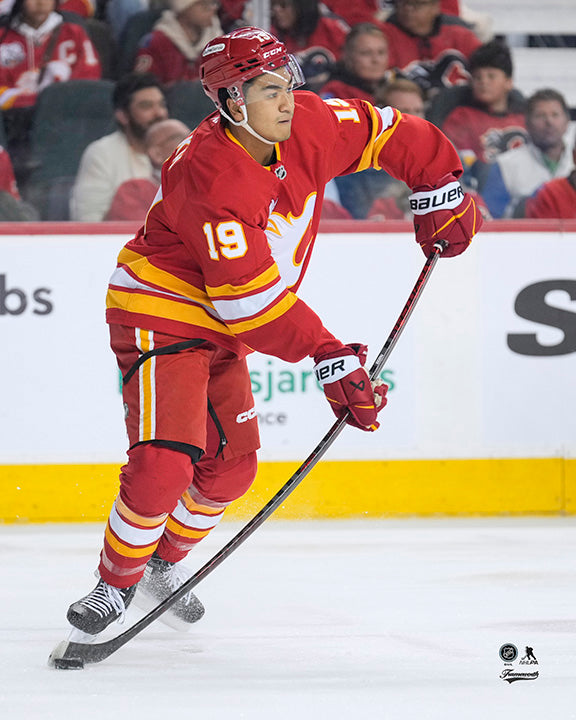 Pre-Order - Zayne Parekh Autographed Calgary Flames Home 8x10 Photo