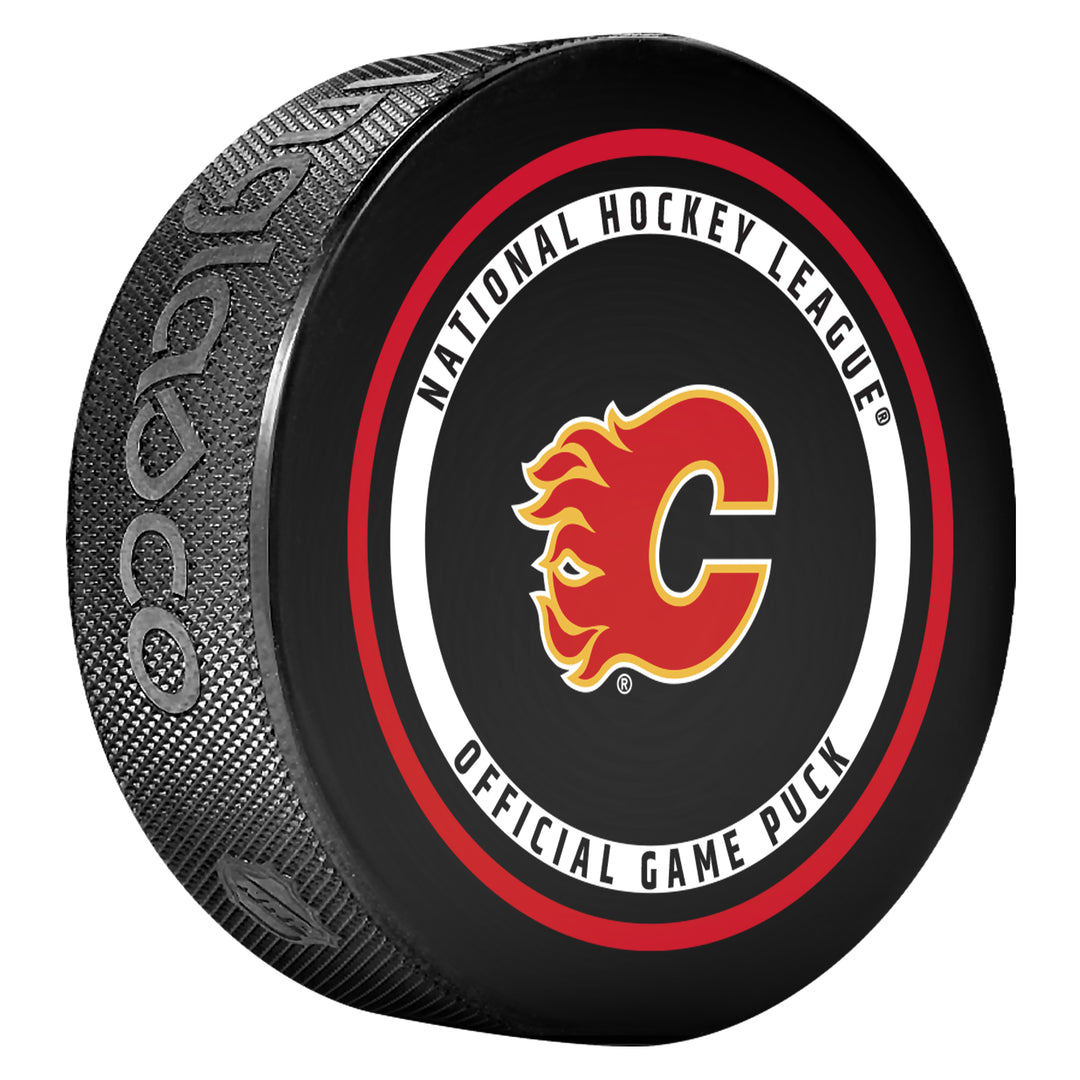 Pre-Order - Zayne Parekh Autographed Calgary Flames Official Hockey Puck