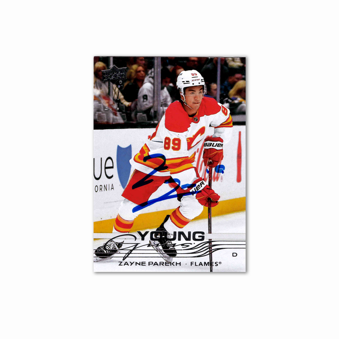 Zayne Parekh Autographed Calgary Flames Young Guns Hockey Card