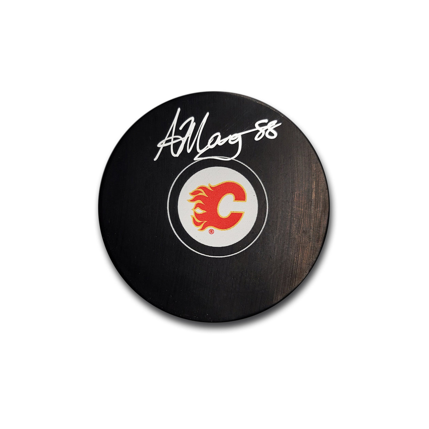 Andrew Mangiapane Calgary Flames Autographed Hockey Puck