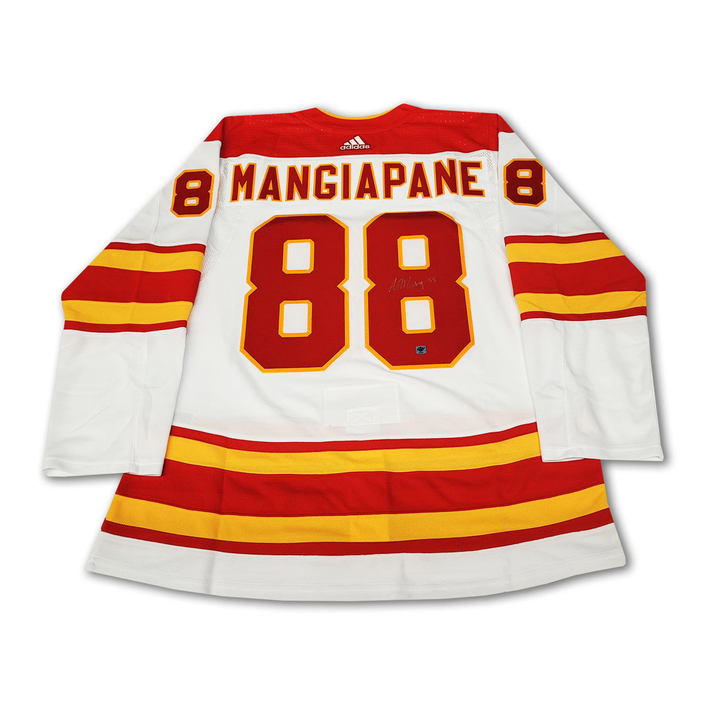 Andrew Mangiapane Calgary Flames White Adidas Jersey Inscribed 1st Goal 9/2/19