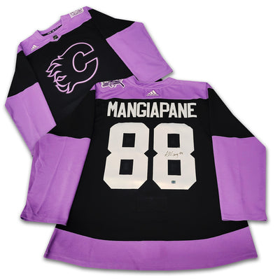 Andrew Mangiapane Calgary Flames Hockey Fights Cancer Adidas Jersey