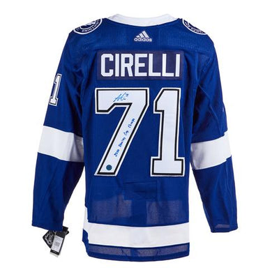 Anthony Cirelli Tampa Bay Lightning Signed 2020 Stanley Cup Adidas Jersey