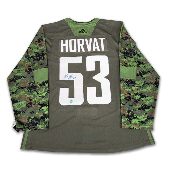 Bo Horvat Vancouver Canucks Military Appreciation Night Autographed Authentic Adidas Jersey