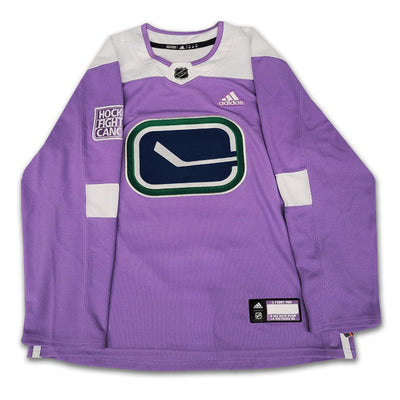 Bo Horvat Vancouver Canucks Hockey Fights Cancer Autographed Authentic Adidas Jersey