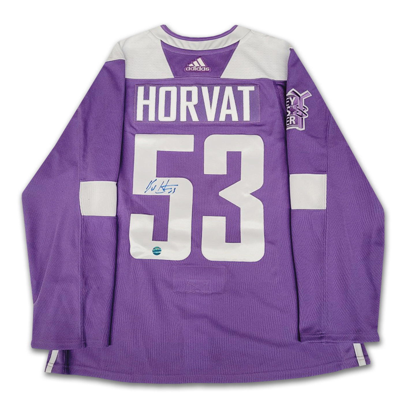 Bo Horvat Vancouver Canucks Hockey Fights Cancer Autographed Authentic Adidas Jersey