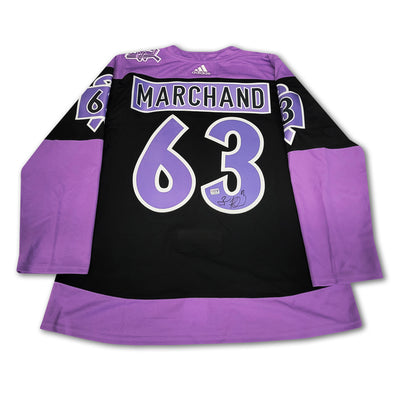 Brad Marchand Boston Bruins 2019-2020 Hockey Fights Cancer Adidas Jersey