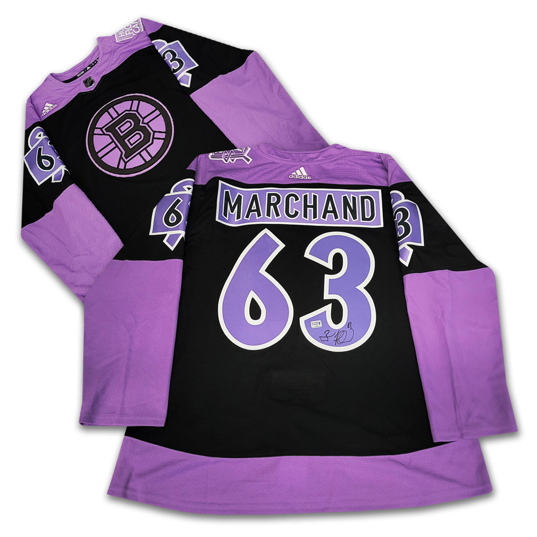 Brad Marchand Boston Bruins 2019-2020 Hockey Fights Cancer Adidas Jersey