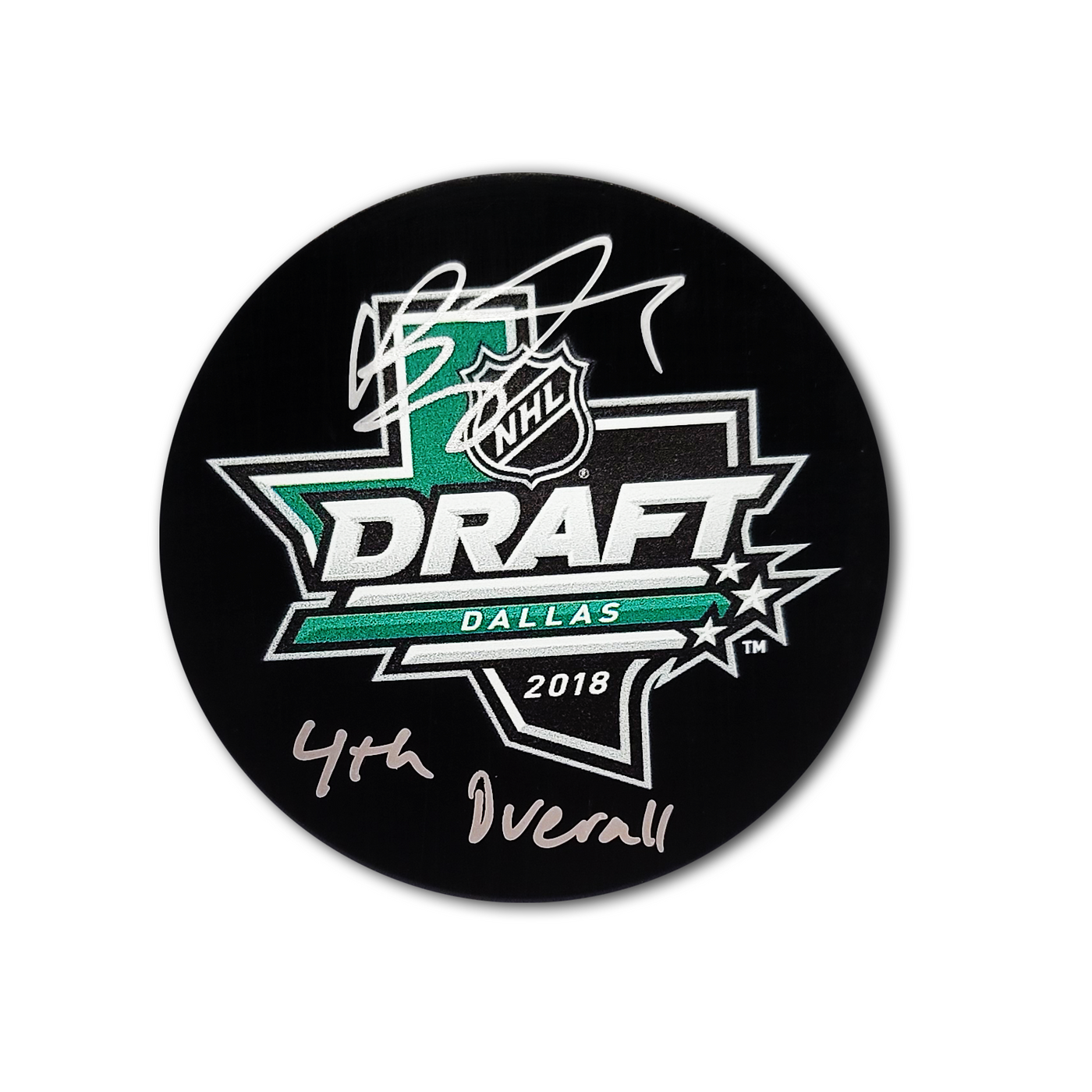 Brady Tkachuk 2018 NHL Draft Autographed Hockey Puck