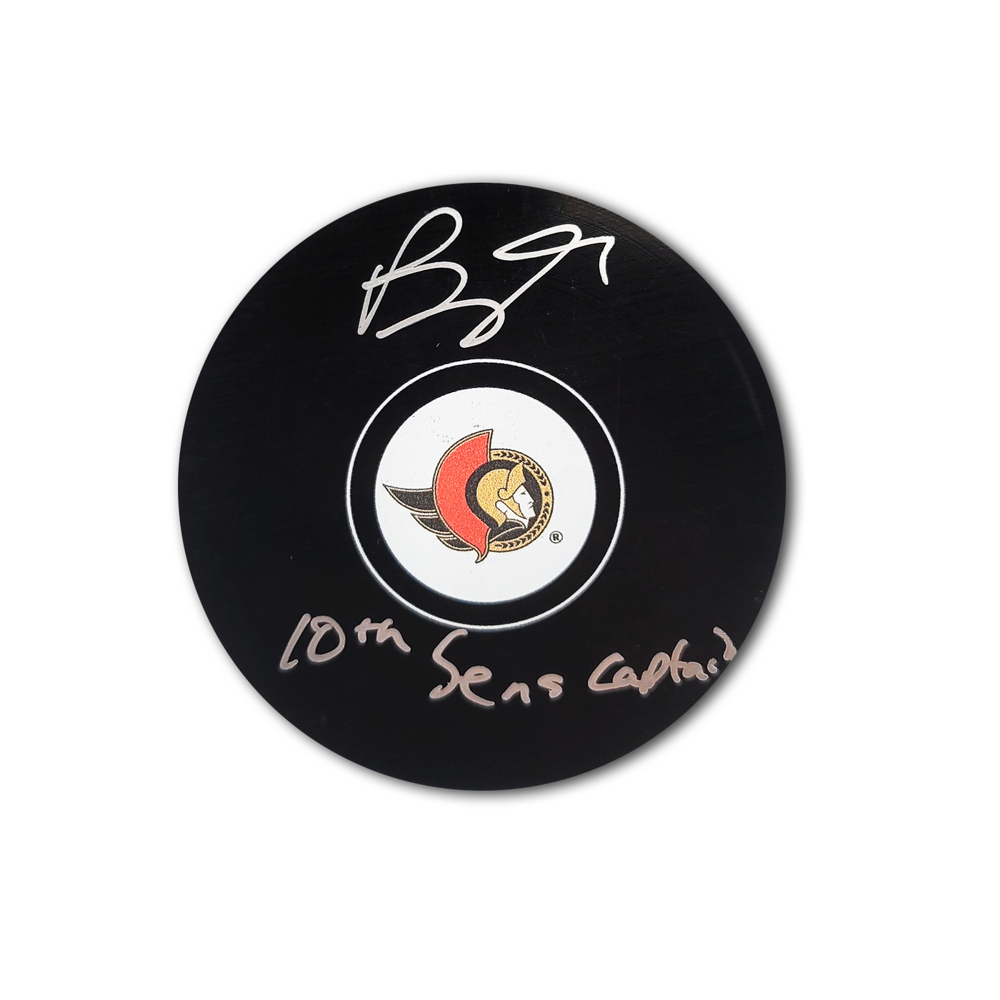 Brady Tkachuk Ottawa Senators Autographed Hockey Puck Inscribed 10th Sens Captain