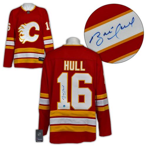 Brett Hull Calgary Flames Autographed Rookie Alt Retro Fanatics Jersey