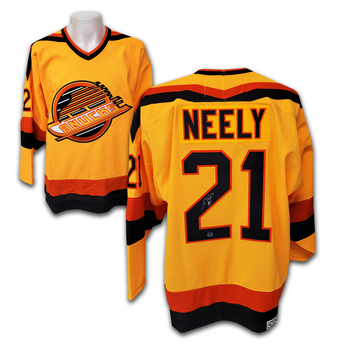 Cam Neely Vancouver Canucks Yellow Flying Skate Jersey