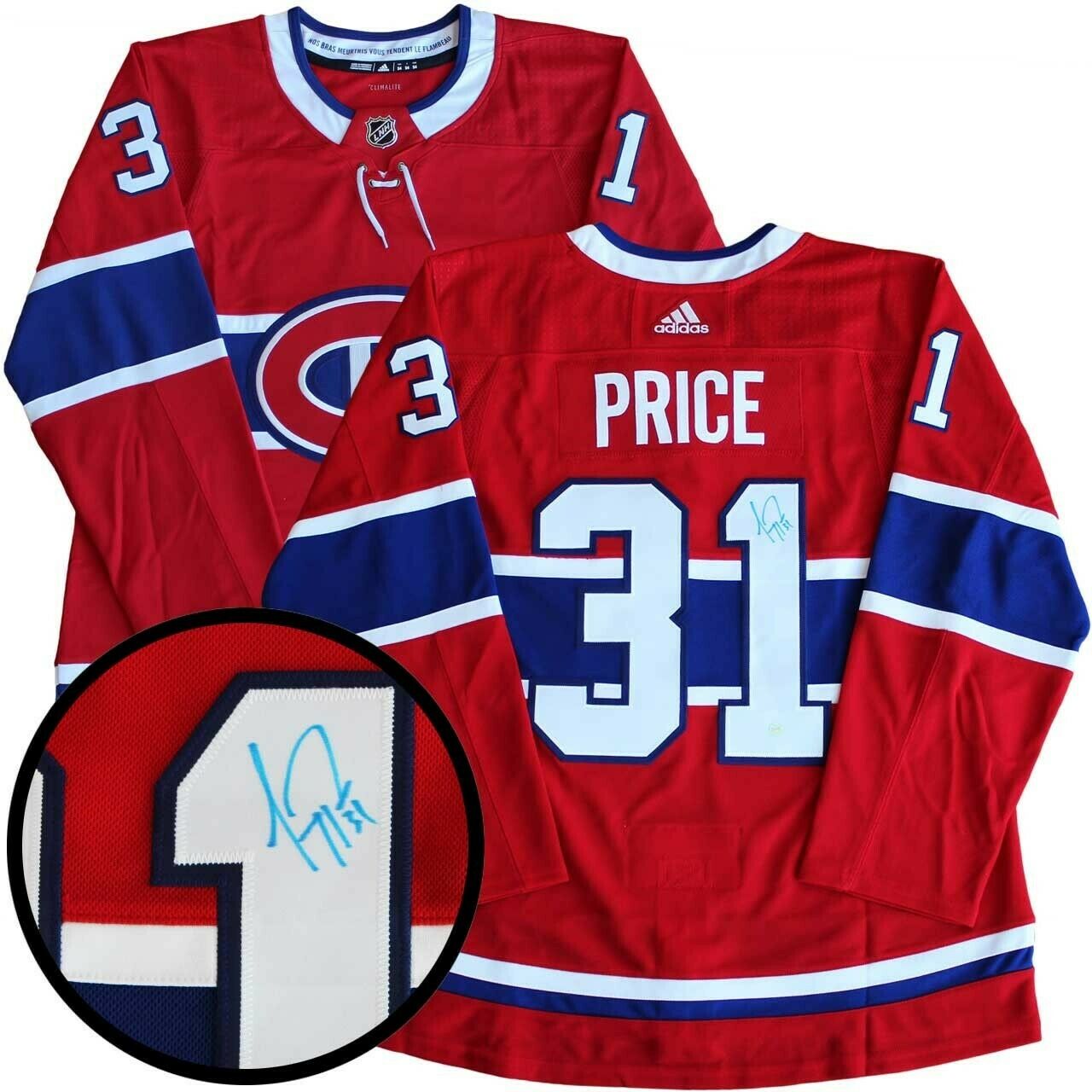 Carey Price Montreal Canadiens Autographed Red Adidas Authentic Jersey