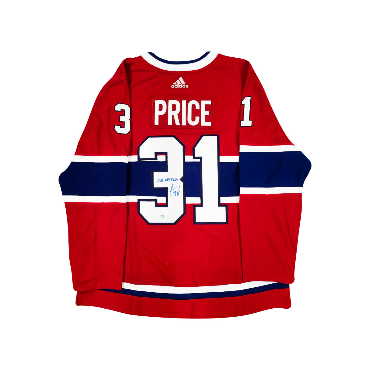 Carey Price Montreal Canadiens Red Adidas Jersey Inscribed 2015 Vezina