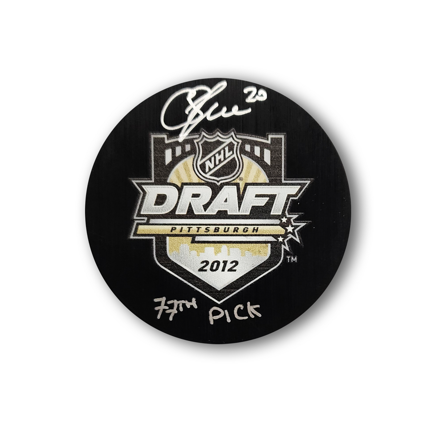 Chandler Stephenson Autographed 2012 NHL Draft Hockey Puck Inscribed 77th Pick