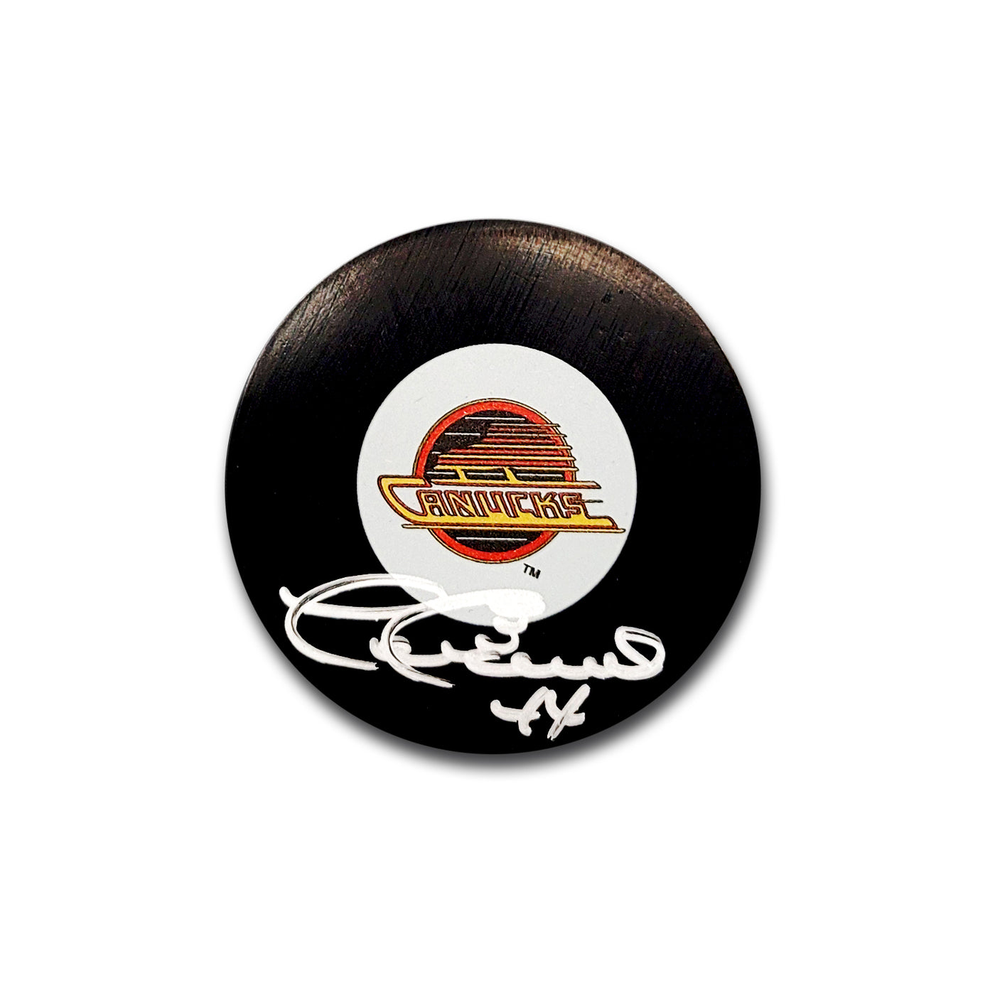 Dave Babych Vancouver Canucks Autographed Flying Skate Hockey Puck