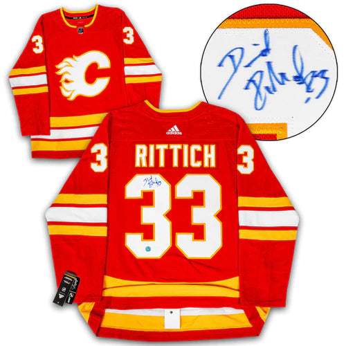 David Rittich Calgary Flames Signed Retro Alt Adidas Jersey