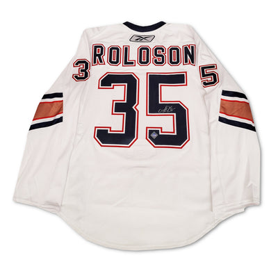 Dwayne Roloson Edmonton Oilers White Reebok Authentic Jersey