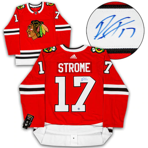 Dylan Strome Chicago Blackhawks Autographed Adidas Authentic Jersey