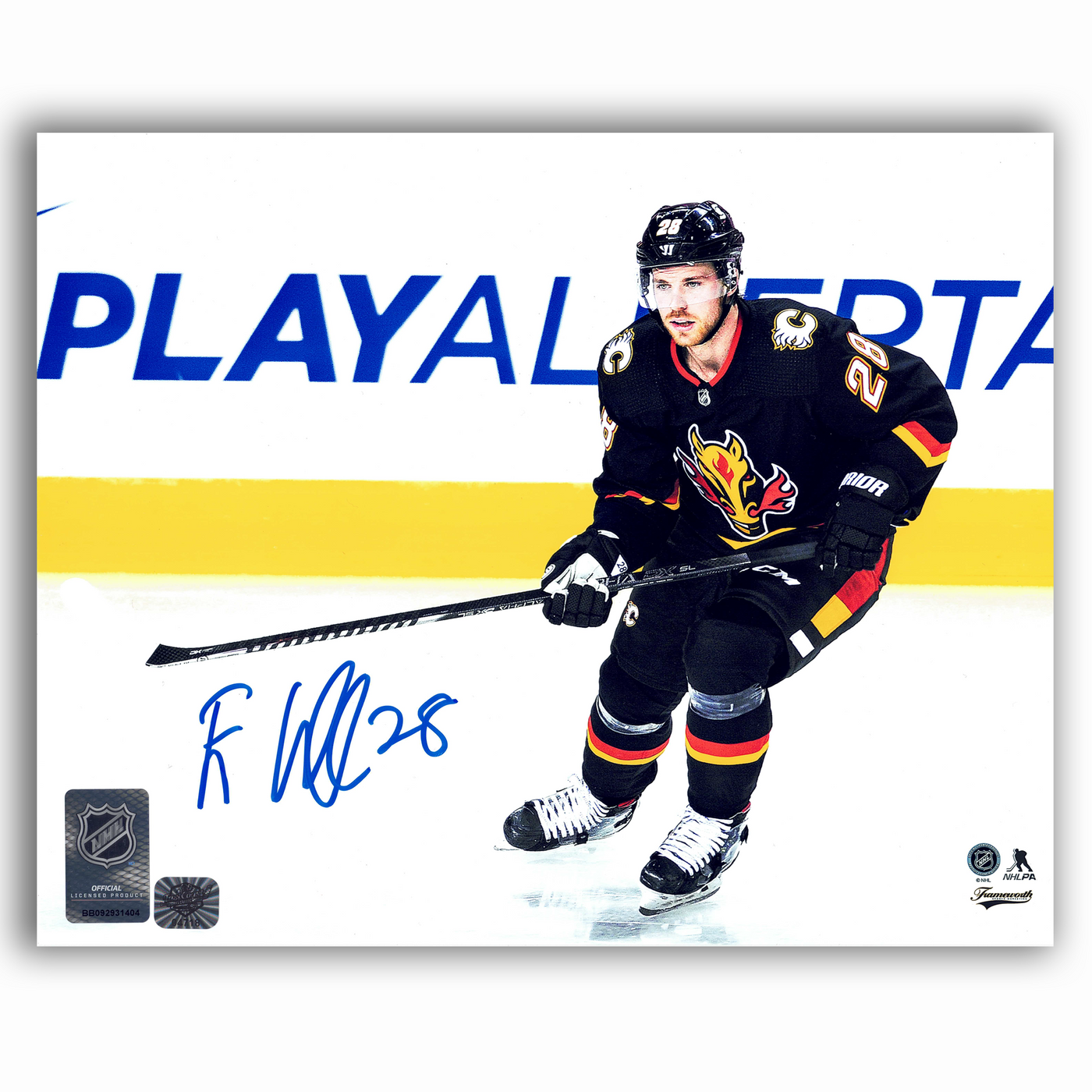 Elias Lindholm Calgary Flames Autographed Reverse Retro 8x10 Photo