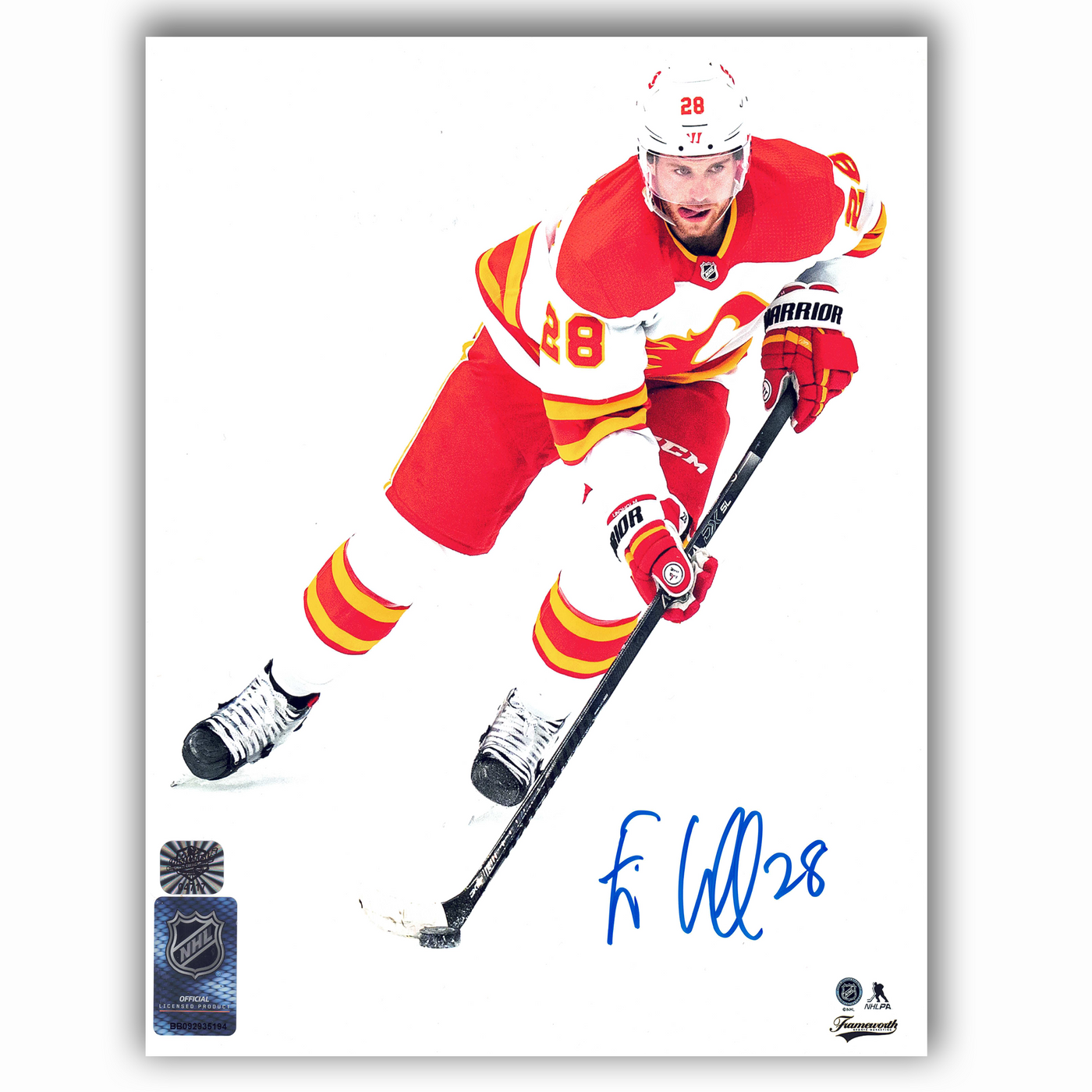 Elias Lindholm Calgary Flames Autographed Away 8x10 Photo