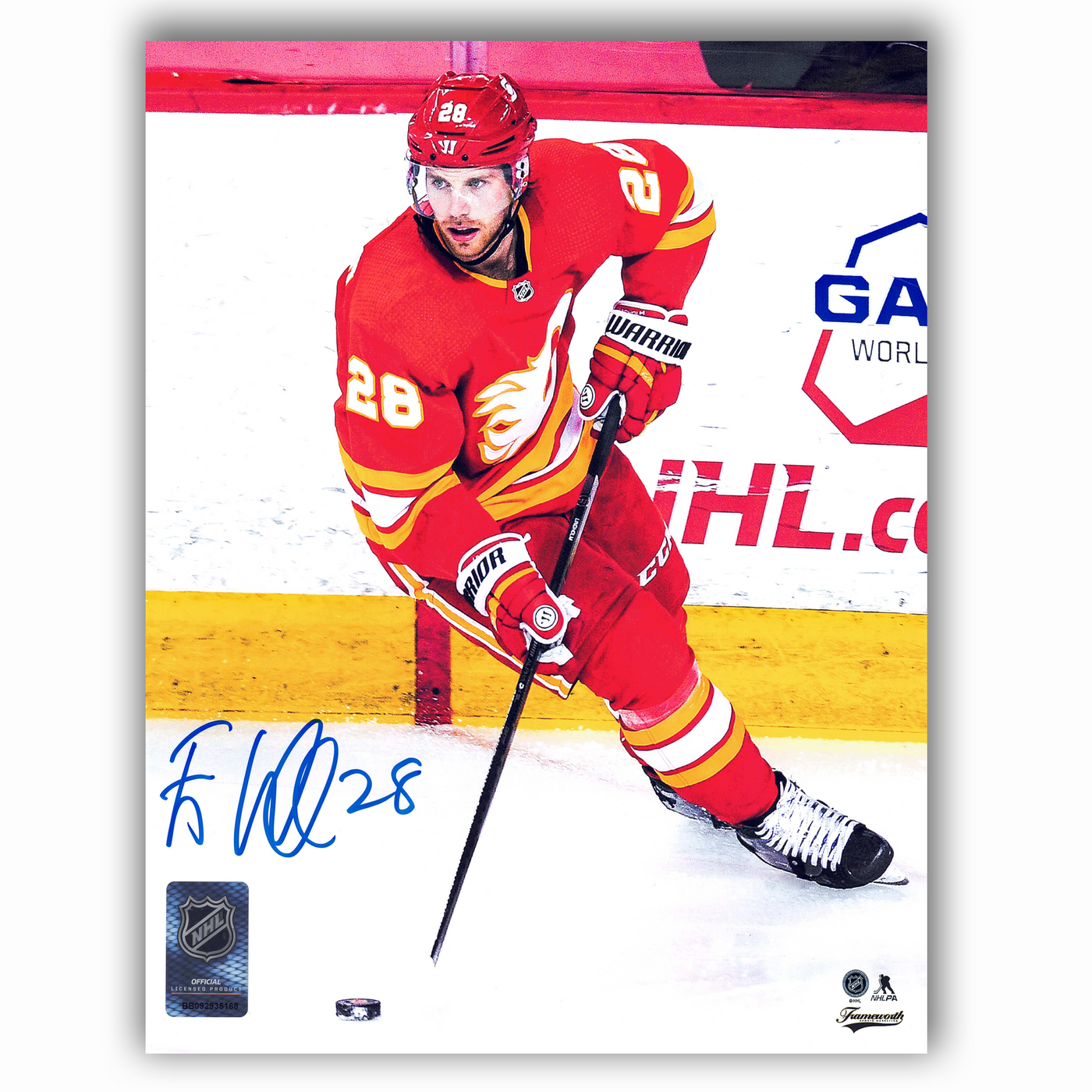Elias Lindholm Calgary Flames Autographed Home 8x10 Photo