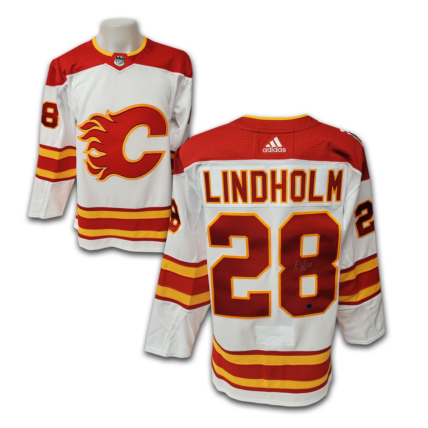 Elias Lindholm Calgary Flames Away Adidas Jersey