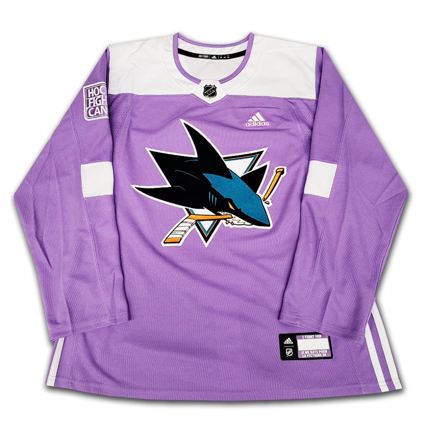Erik Karlsson San Jose Sharks Hockey Fights Cancer Autographed Authentic Adidas Jersey East Coast Sports Collectibles