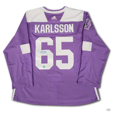 Erik Karlsson San Jose Sharks Hockey Fights Cancer Autographed Authentic Adidas Jersey