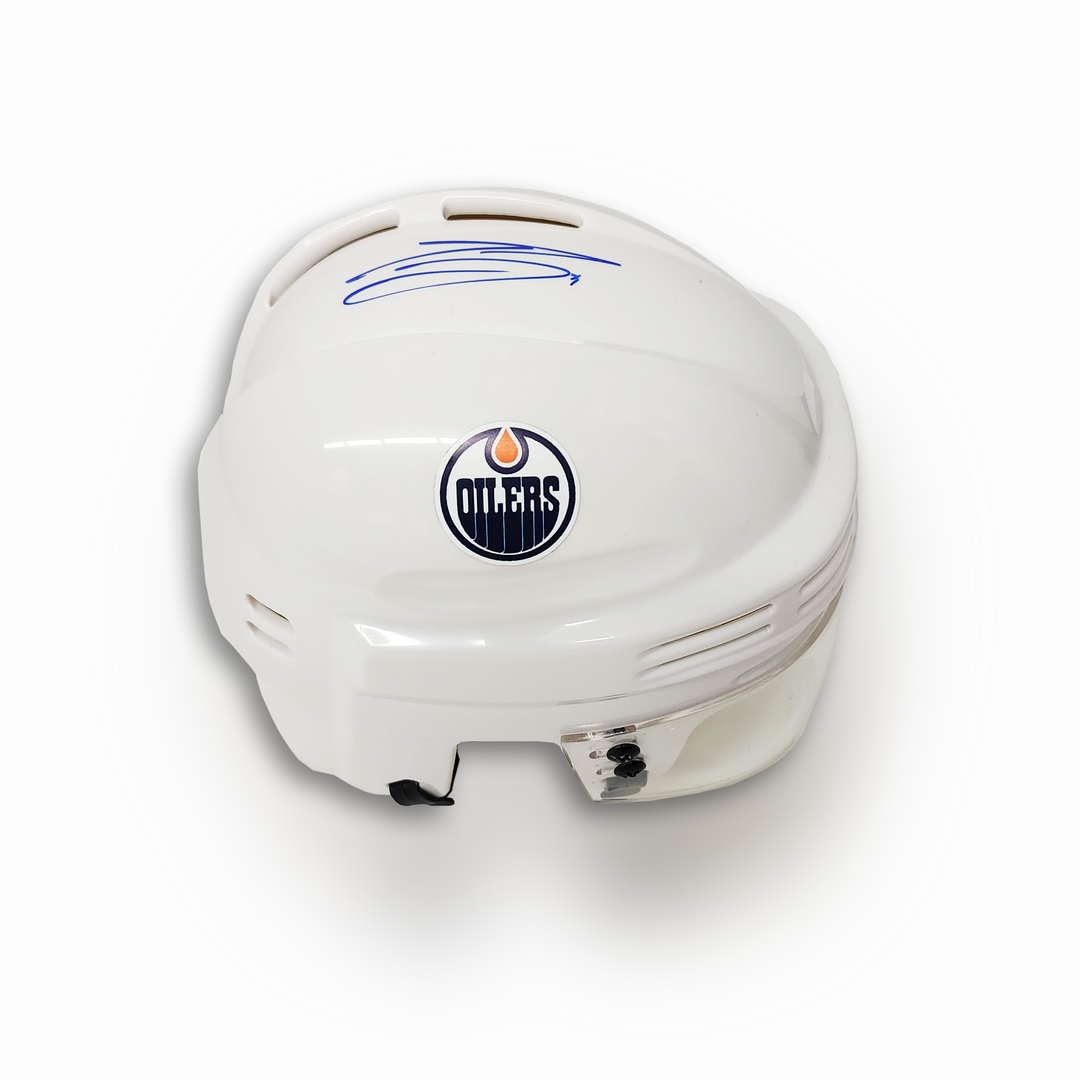 Evander Kane Autographed Edmonton Oilers White NHL Mini Helmet
