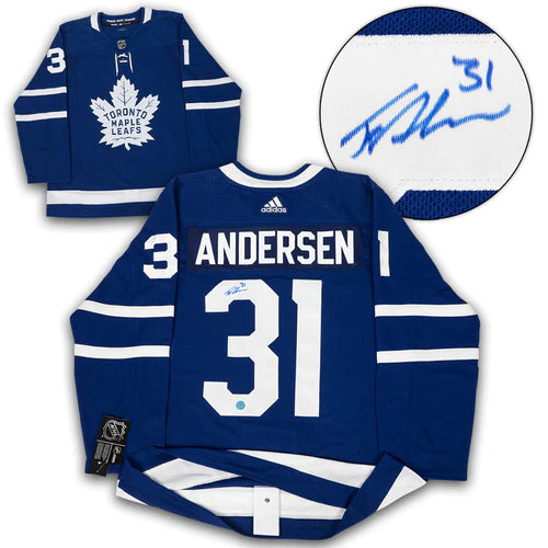 Frederik Andersen Toronto Maple Leafs Autographed Blue Adidas Jersey