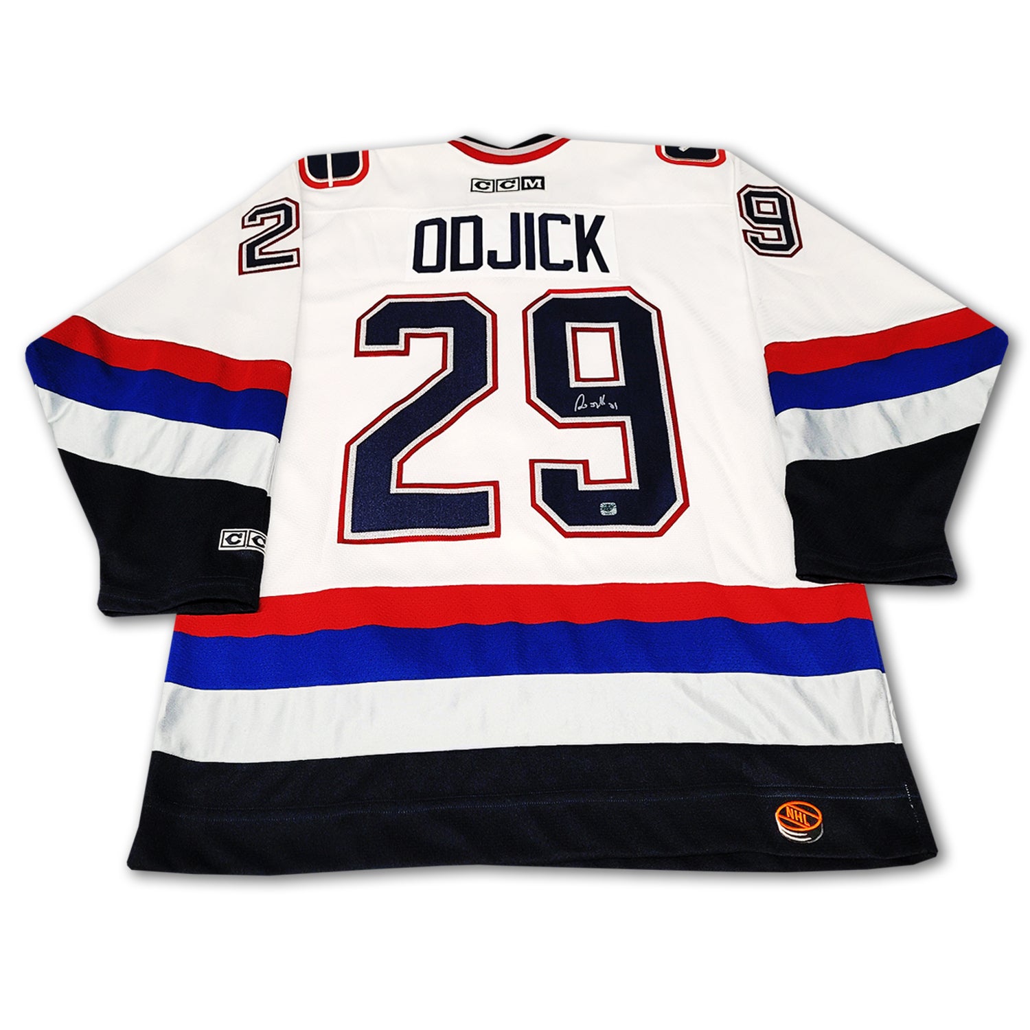 Gino Odjick Vancouver Canucks White Orca CCM Jersey East Coast Sports Collectibles