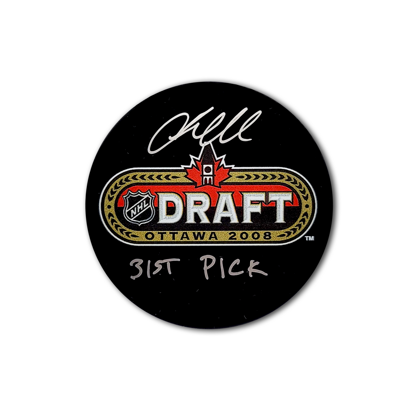 Jacob Markstrom 2008 Draft Day Autographed Hockey Puck Inscribed 31st Pick