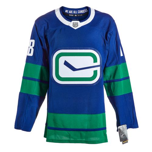 Jake Virtanen Vancouver Canucks Signed Stick Logo Alt Adidas Jersey