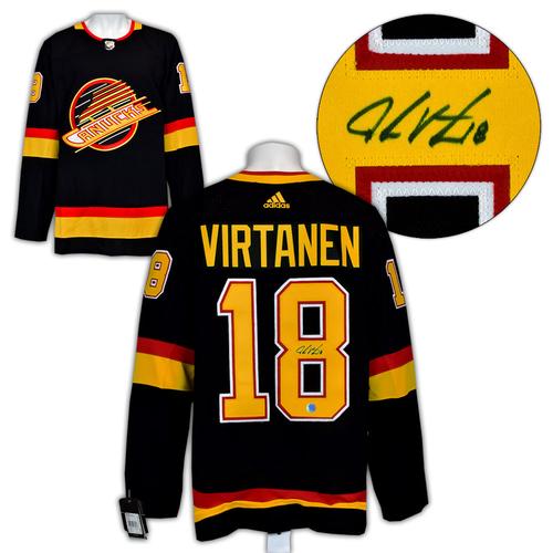 Jake Virtanen Vancouver Canucks Signed Black Heritage Adidas Jersey