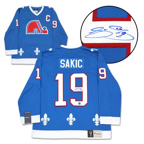 Joe Sakic Quebec Nordiques Signed Vintage Fanatics Jersey